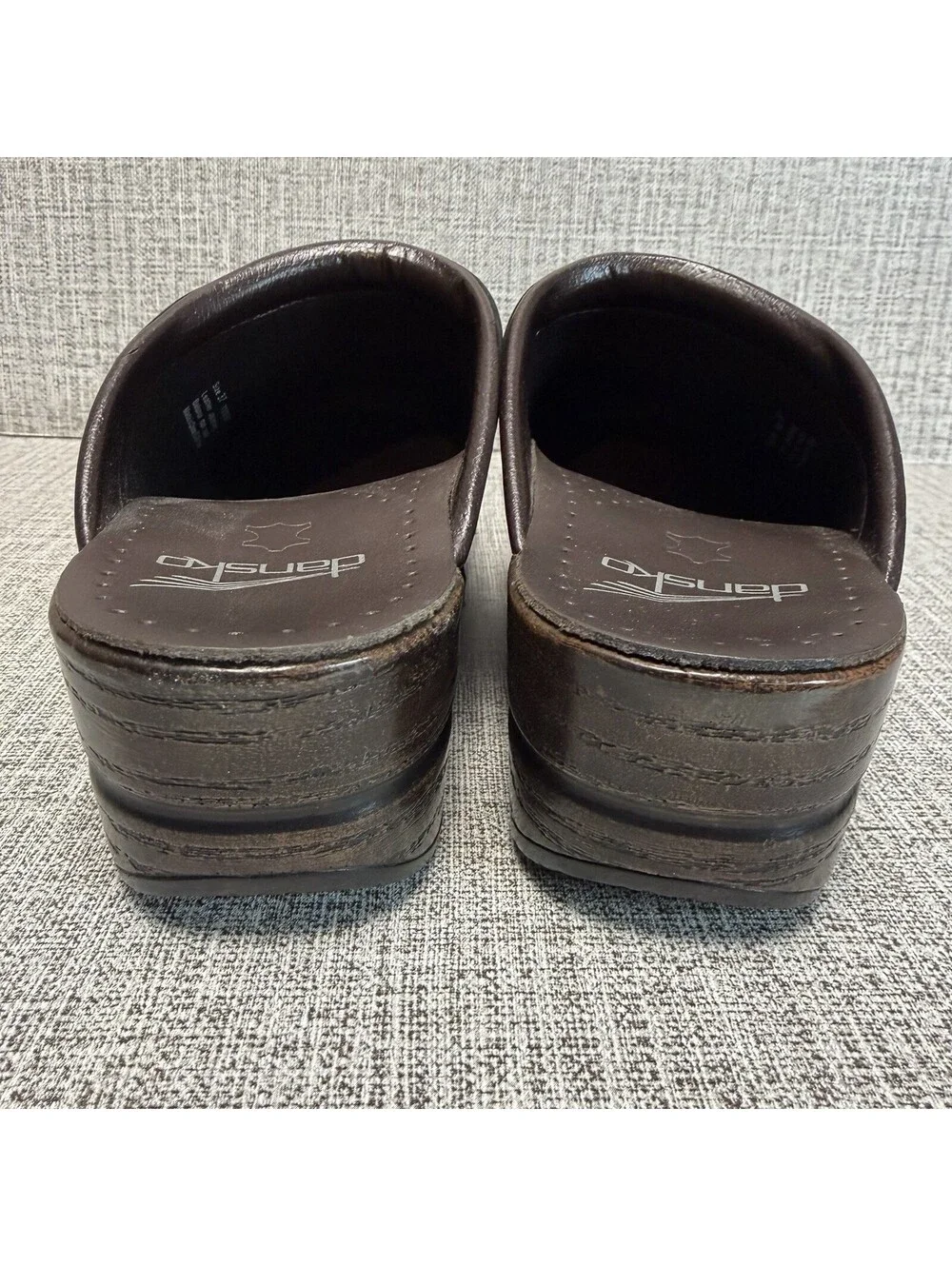 Dansko Shoes Womens Sz 37 Black Leather  Slip On Mule Clogs Saundra Nubuck